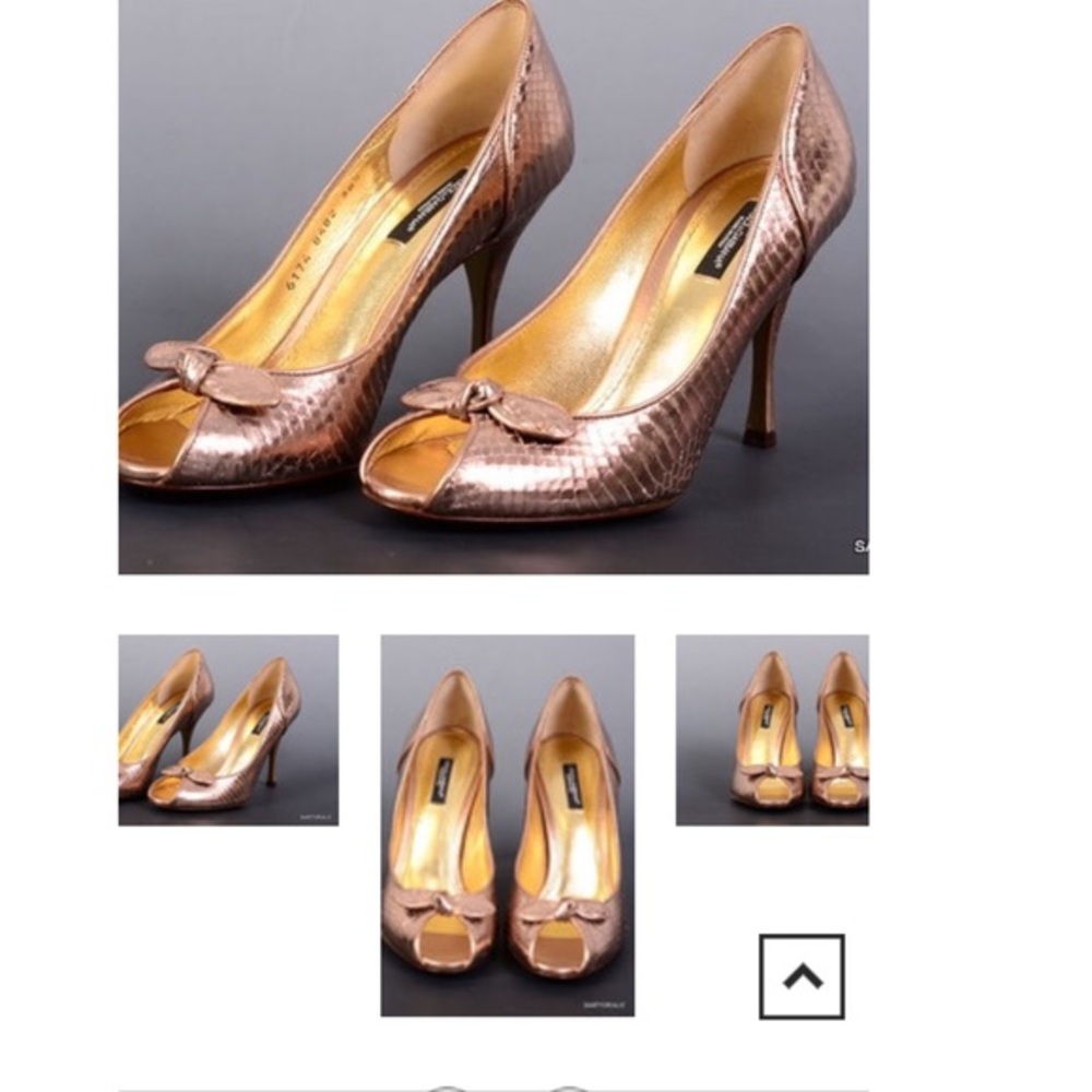DOLCE & GABBANA SNAKE EMBOSSED PEEP-TOE PUMPS